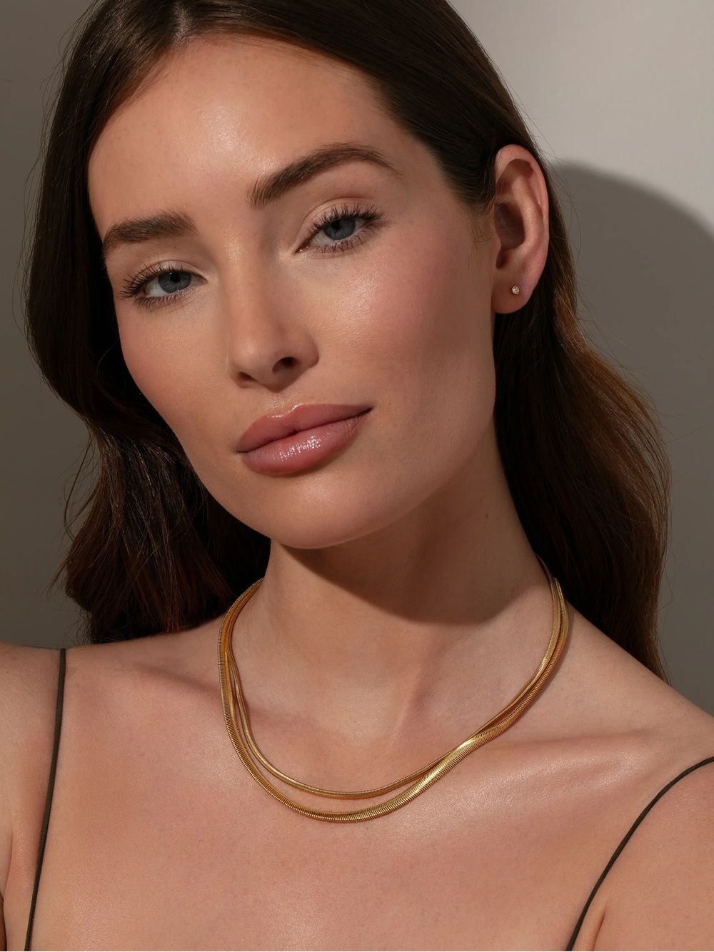 Uncommon James Layered Flat Snake Chain Necklace